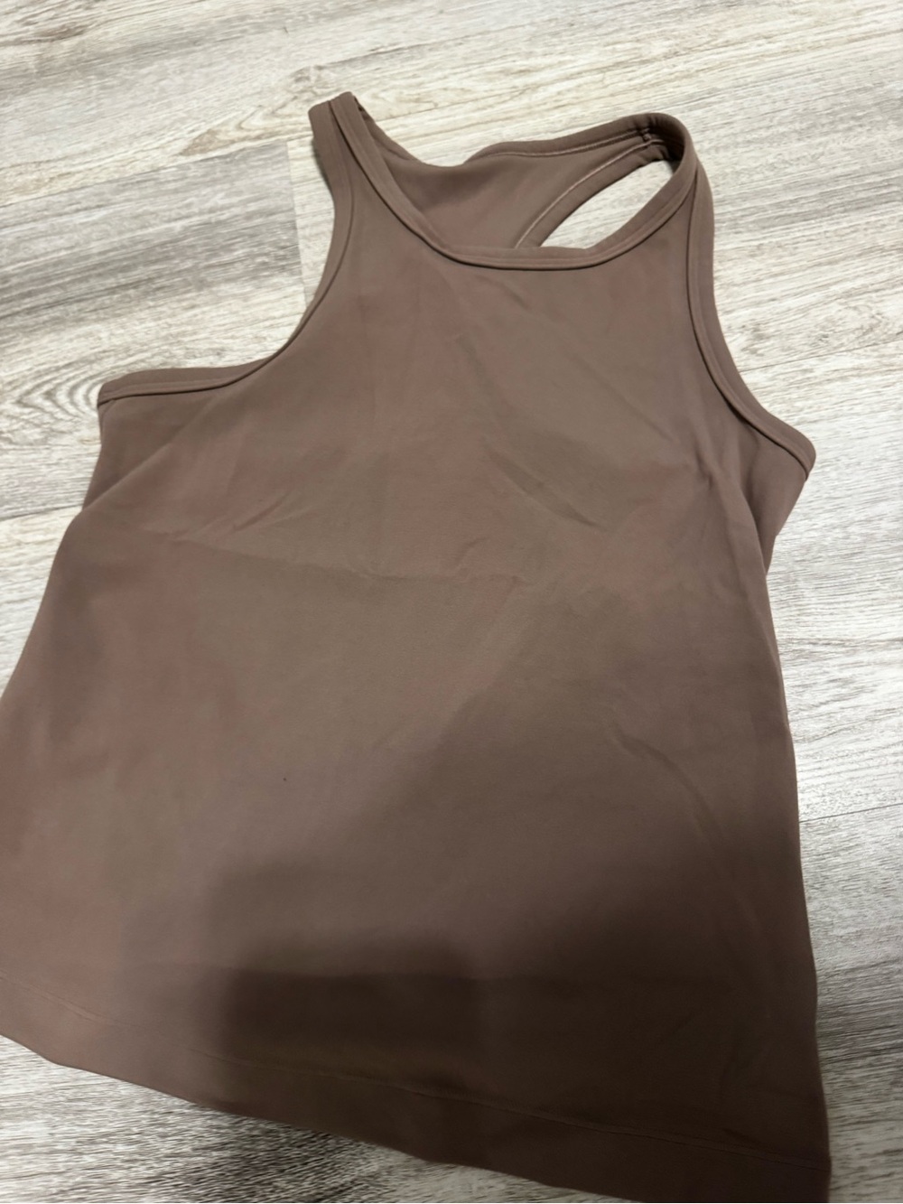 Lululemon Align waist-length Racerback tank top  tan, size 8